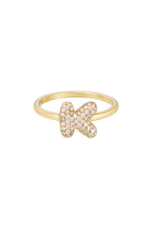Baby Bubble Diamond Initial Ring