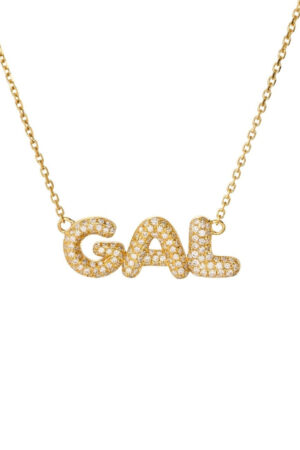Bubble Diamond Nameplate Chain Necklace