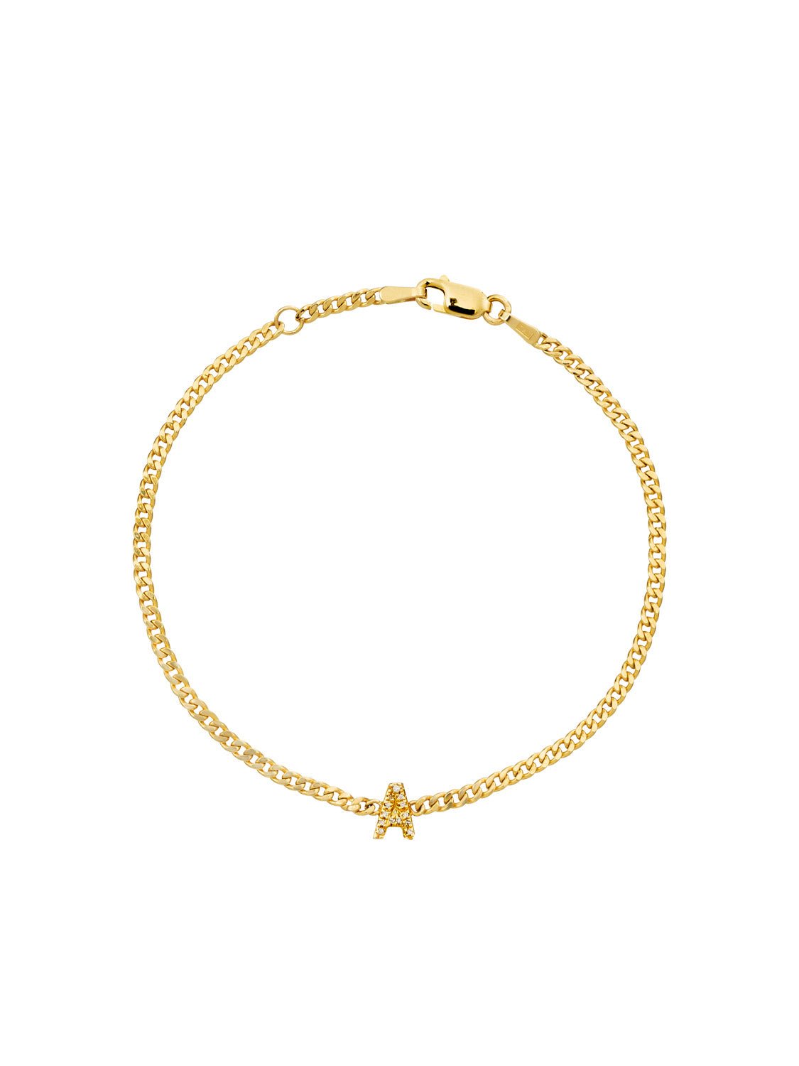 Classic Diamond Initial Chain Bracelet