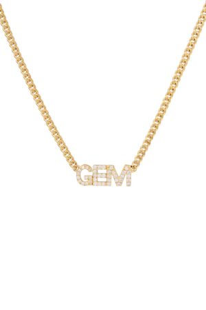 Diamond Nameplate Chain Necklace