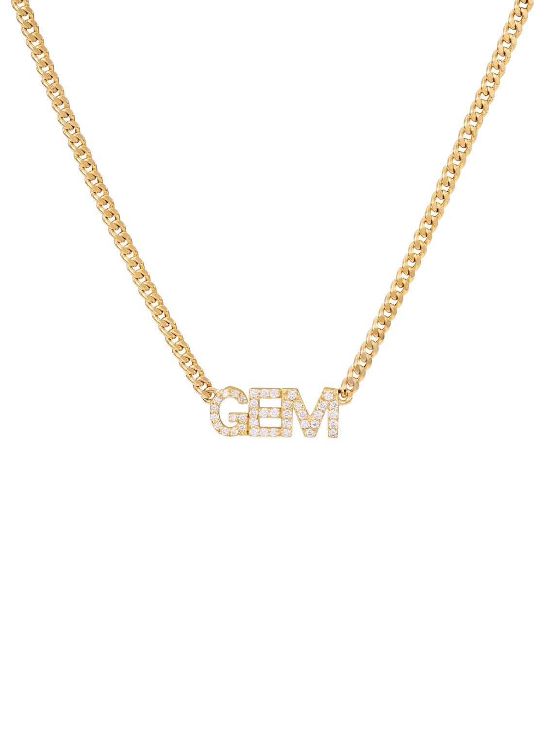 Diamond Nameplate Chain Necklace