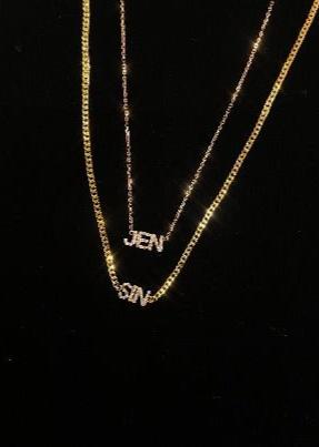 Diamond Nameplate Chain Necklace - Image 6