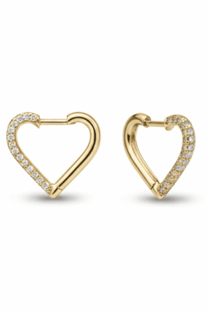 Elise Heart Diamond Huggie Earring