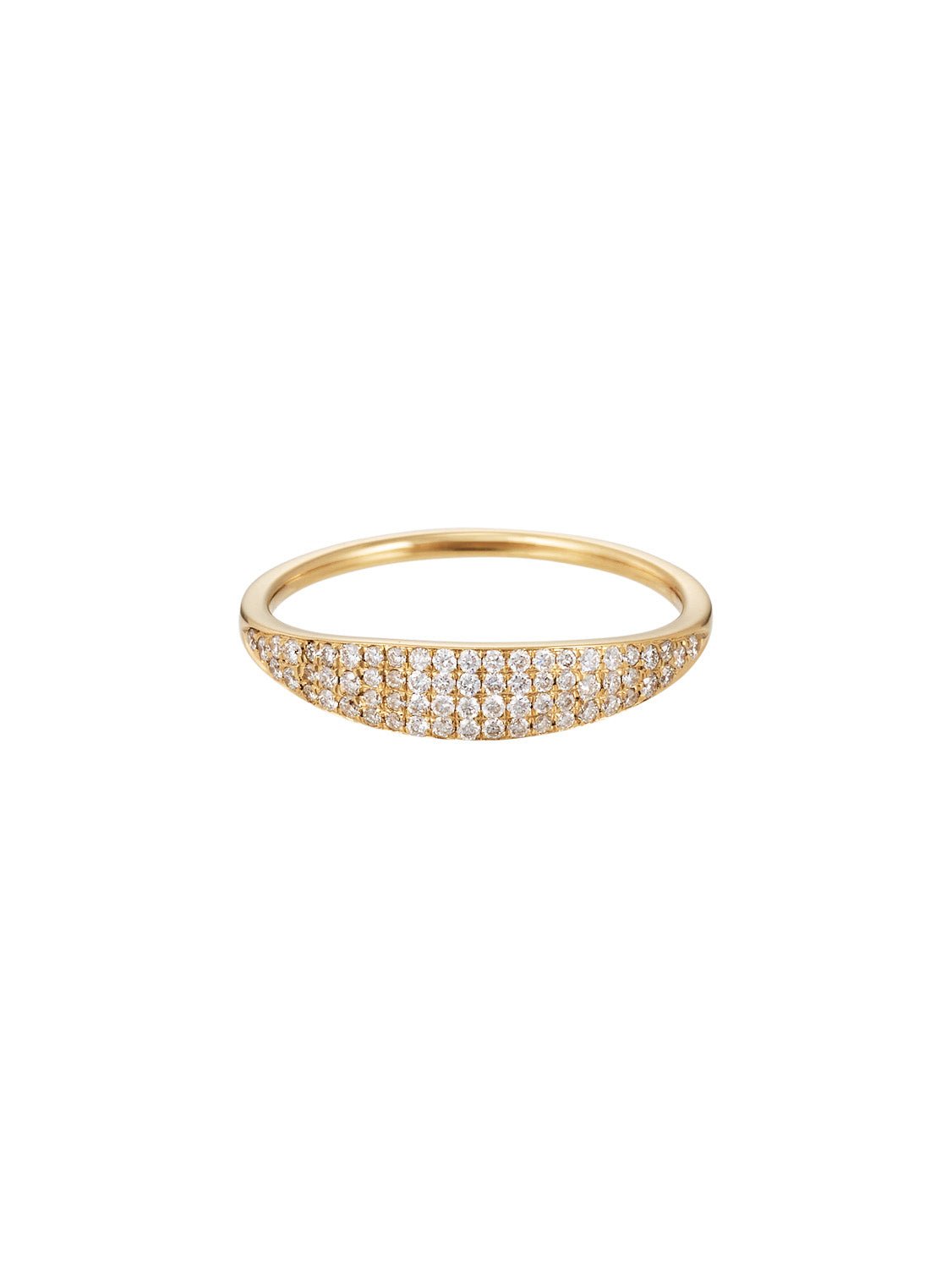Pavé Diamond Lank Signet Ring