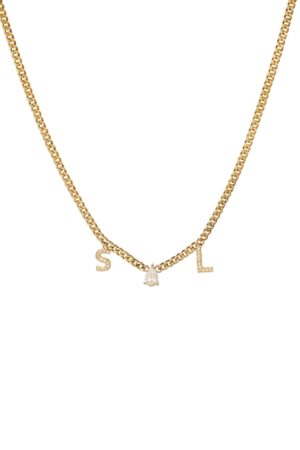 Patricia Pear Diamond Initials Chain
