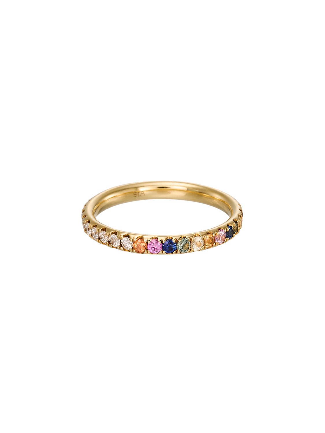 Rena Rainbow Sapphire Diamond Duo Eternity Ring