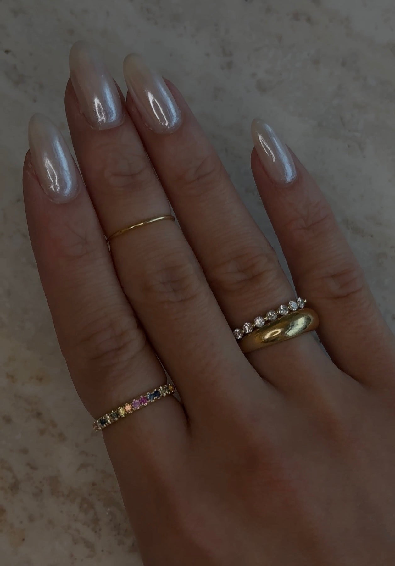 Rena Rainbow Sapphire Diamond Duo Eternity Ring - Image 2