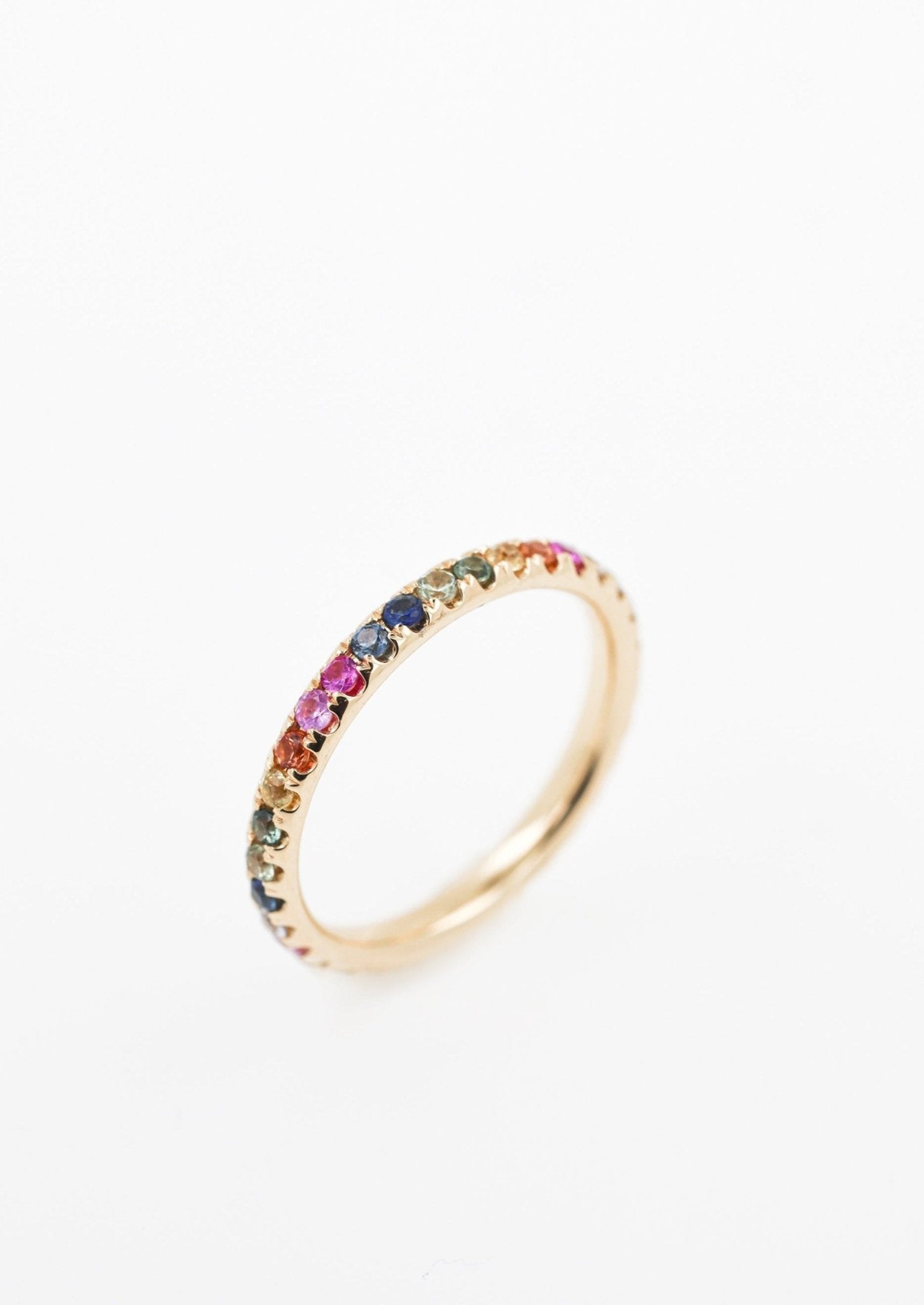 Rena Rainbow Sapphire Diamond Duo Eternity Ring - Image 3